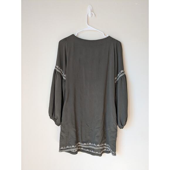 Hot & Delicious Women's Tunic Dress Embroidered Bohemian Green Size Medium - Picture 7 of 8